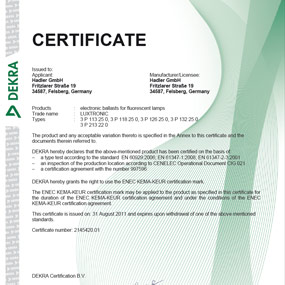 Luxtronic EVG Download Kompakt II Certificate