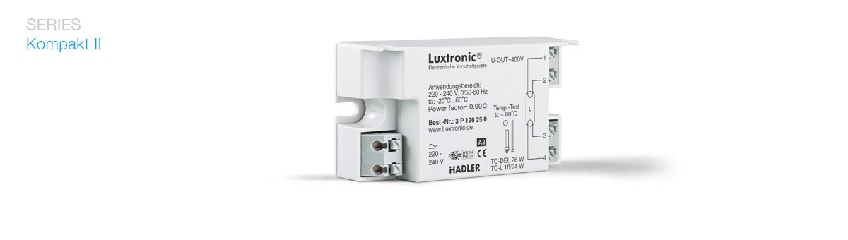 Electronic ballast compact for fluorescent lamps 26 Watt TC DEL TEL series Kompakt II EVG with PFC Luxtronic 3P126250