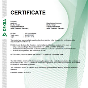 Luxtronic LED Betriebsgerät Download Kompakt II Certificate